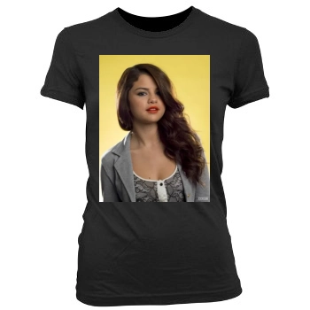 Selena Gomez Women's Junior Cut Crewneck T-Shirt