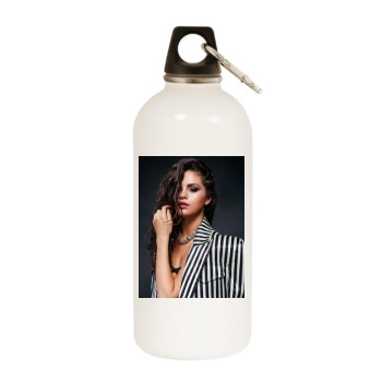 Selena Gomez White Water Bottle With Carabiner