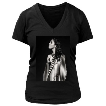 Selena Gomez Women's Deep V-Neck TShirt