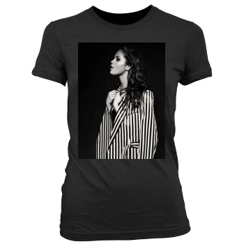 Selena Gomez Women's Junior Cut Crewneck T-Shirt