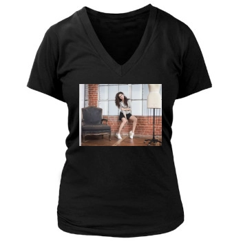 Selena Gomez Women's Deep V-Neck TShirt