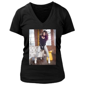 Selena Gomez Women's Deep V-Neck TShirt