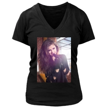 Selena Gomez Women's Deep V-Neck TShirt