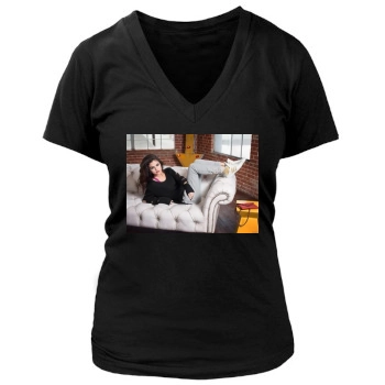 Selena Gomez Women's Deep V-Neck TShirt