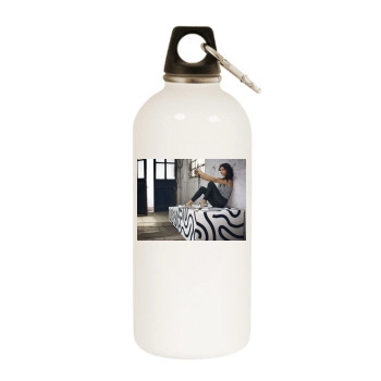 Selena Gomez White Water Bottle With Carabiner