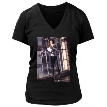 Selena Gomez Women's Deep V-Neck TShirt