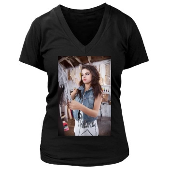 Selena Gomez Women's Deep V-Neck TShirt