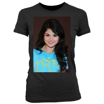 Selena Gomez Women's Junior Cut Crewneck T-Shirt