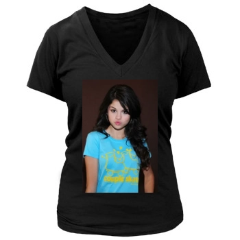 Selena Gomez Women's Deep V-Neck TShirt