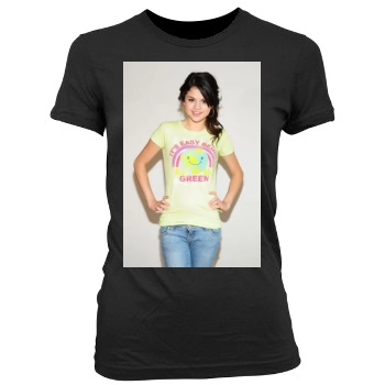 Selena Gomez Women's Junior Cut Crewneck T-Shirt