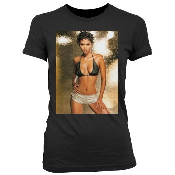 Halle Berry Women's Junior Cut Crewneck T-Shirt