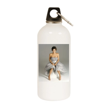 Halle Berry White Water Bottle With Carabiner