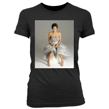 Halle Berry Women's Junior Cut Crewneck T-Shirt