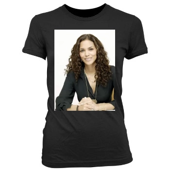 Halle Berry Women's Junior Cut Crewneck T-Shirt