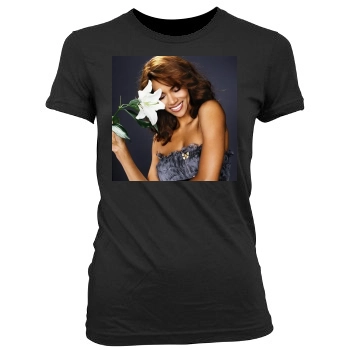 Halle Berry Women's Junior Cut Crewneck T-Shirt