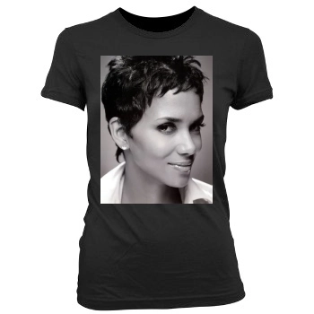 Halle Berry Women's Junior Cut Crewneck T-Shirt