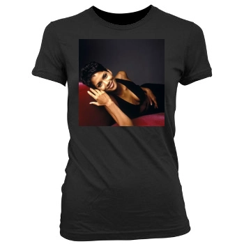 Halle Berry Women's Junior Cut Crewneck T-Shirt