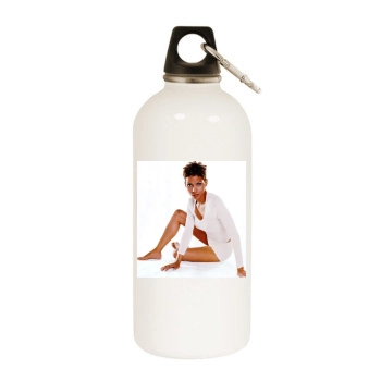 Halle Berry White Water Bottle With Carabiner