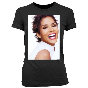 Halle Berry Women's Junior Cut Crewneck T-Shirt