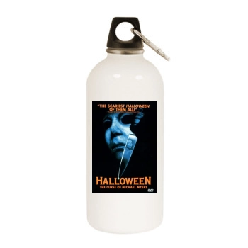 Halloween: The Curse of Michael Myers (1995) White Water Bottle With Carabiner