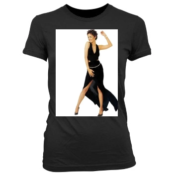 Halle Berry Women's Junior Cut Crewneck T-Shirt