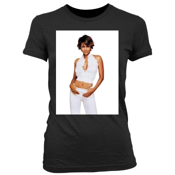 Halle Berry Women's Junior Cut Crewneck T-Shirt