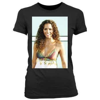 Halle Berry Women's Junior Cut Crewneck T-Shirt