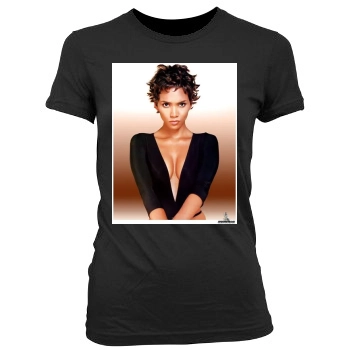 Halle Berry Women's Junior Cut Crewneck T-Shirt