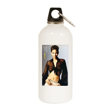 Halle Berry White Water Bottle With Carabiner