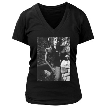 Halle Berry Women's Deep V-Neck TShirt