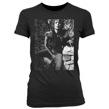 Halle Berry Women's Junior Cut Crewneck T-Shirt