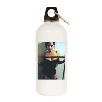 Halle Berry White Water Bottle With Carabiner