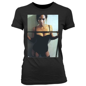 Halle Berry Women's Junior Cut Crewneck T-Shirt