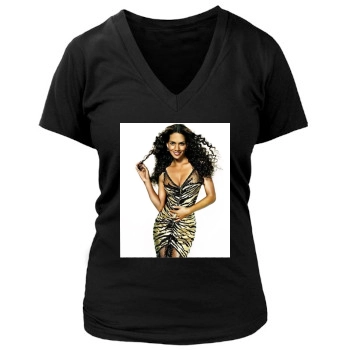 Halle Berry Women's Deep V-Neck TShirt