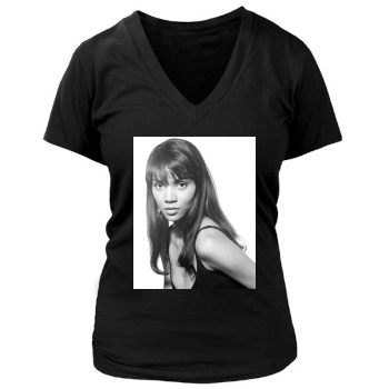 Halle Berry Women's Deep V-Neck TShirt