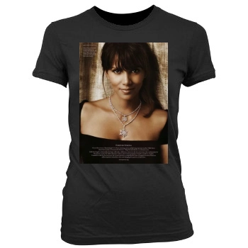 Halle Berry Women's Junior Cut Crewneck T-Shirt