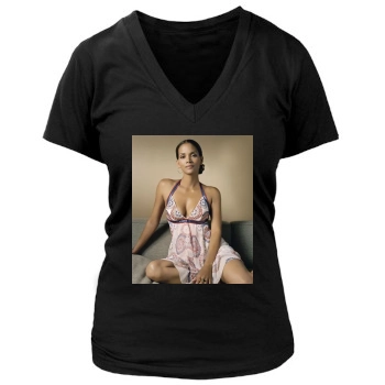 Halle Berry Women's Deep V-Neck TShirt