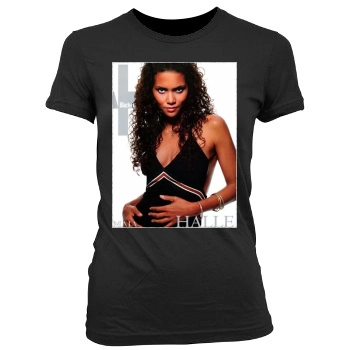 Halle Berry Women's Junior Cut Crewneck T-Shirt