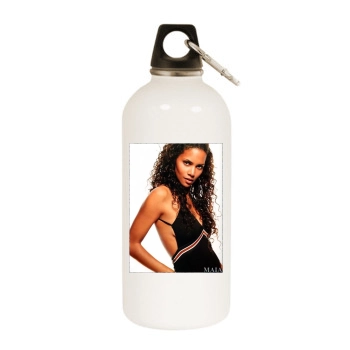 Halle Berry White Water Bottle With Carabiner