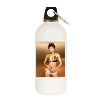 Halle Berry White Water Bottle With Carabiner