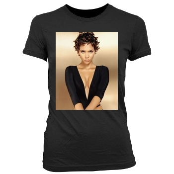 Halle Berry Women's Junior Cut Crewneck T-Shirt