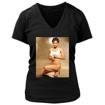 Halle Berry Women's Deep V-Neck TShirt