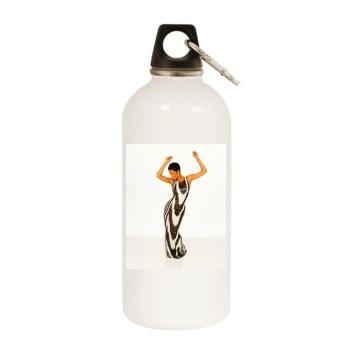 Halle Berry White Water Bottle With Carabiner