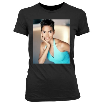 Halle Berry Women's Junior Cut Crewneck T-Shirt