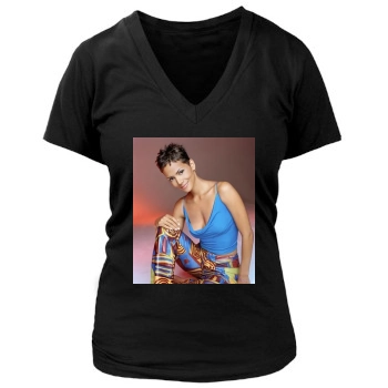 Halle Berry Women's Deep V-Neck TShirt