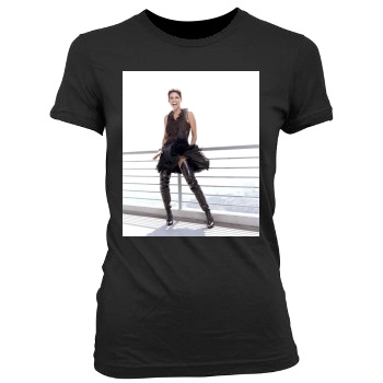 Halle Berry Women's Junior Cut Crewneck T-Shirt