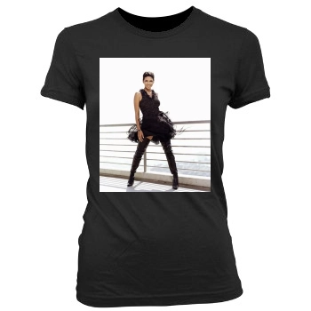 Halle Berry Women's Junior Cut Crewneck T-Shirt