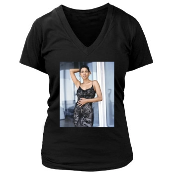 Halle Berry Women's Deep V-Neck TShirt