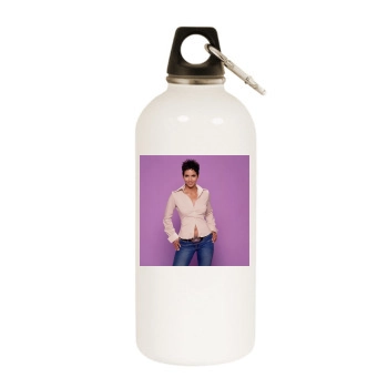 Halle Berry White Water Bottle With Carabiner