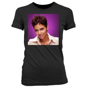 Halle Berry Women's Junior Cut Crewneck T-Shirt